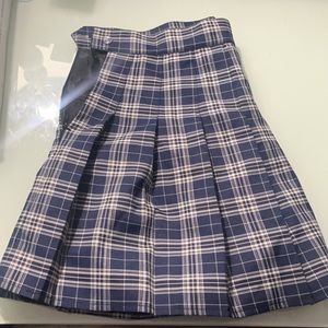 blue plaid zip up skirt size xl